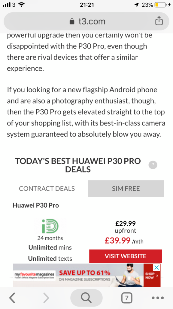 T3 Huawei P30 Pro ad
